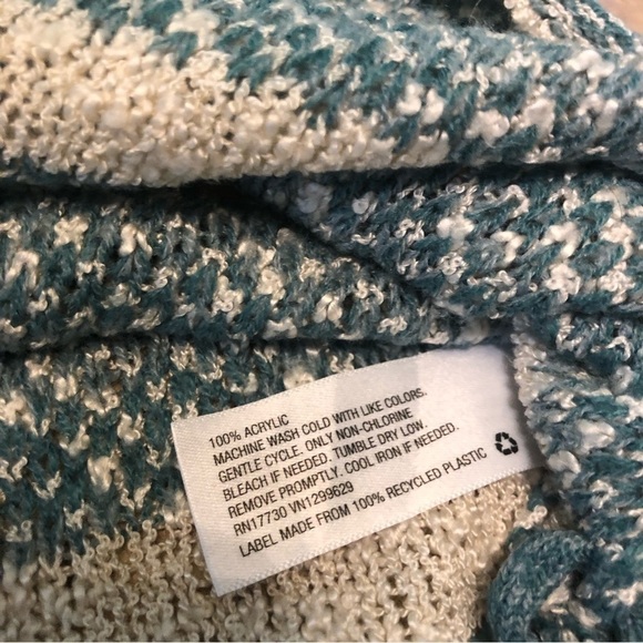 Knox Rose Striped Knit Pullover Acrylic  Sweater Braided Sides Womens Size Large - Picture 3 of 8